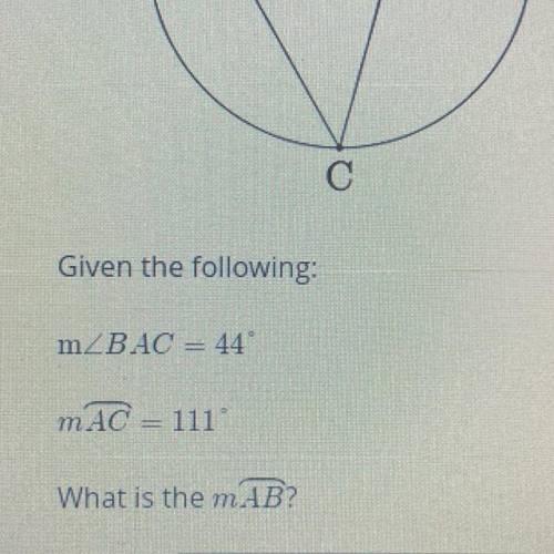 Helppp!!! what is the measure of the arc?