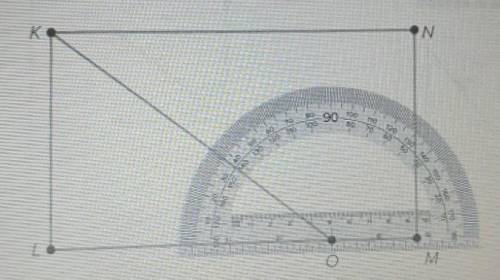 Explain how to find the measure of angle KOM without repositioning the protractor​