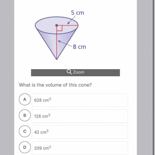 ￼ What is the volume of this cone?
