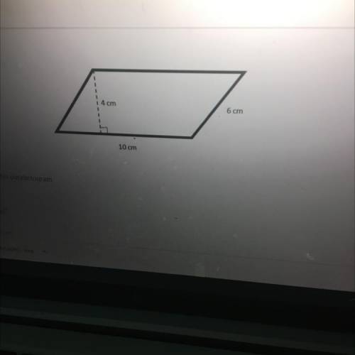 Find the area of this parallelogram.
A)
20 cm2
B)
24 cm²
40 cm²