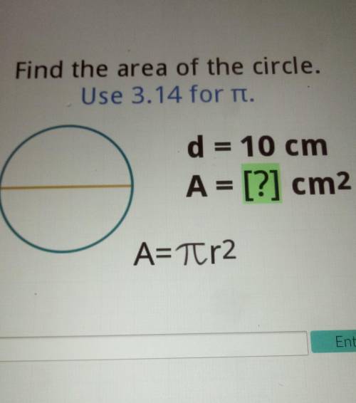 Find the area of the circle. ​