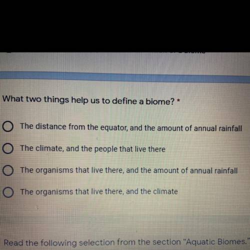 What things help us to define a biome?

The distance from the equator, and the amount of annual ra