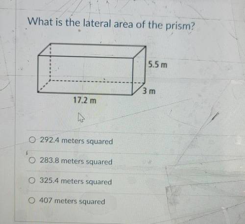 What is the lateral area of the prism?​