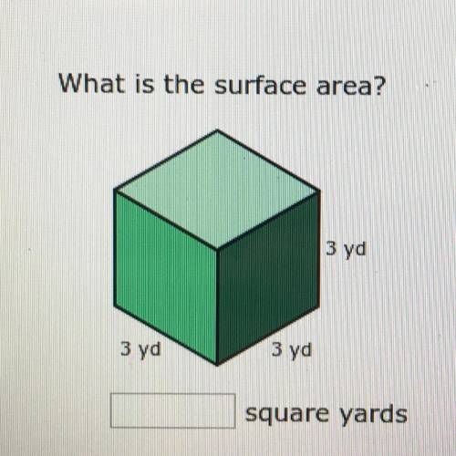 What is the surface area 3yd 3yd 3yd