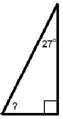 Find the missing angle measurement.

A. 63 degrees
B. 73 degrees
C. 90 degrees
D. 153 degrees