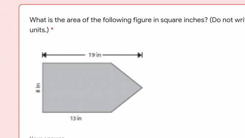 What is the area of the following figure in square inches?