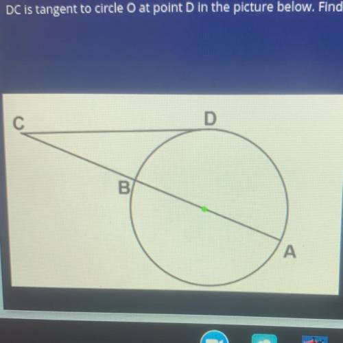 Find the diameter of the circle if BC=7 and DC=19