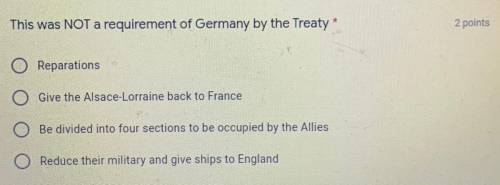 This was not a requirement of Germany by the treaty of versailles