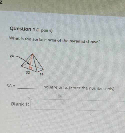What is the surface area of the pyramid shown​