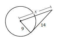 Solve for x. Assume that segments that appear to be tangent are tangent. Round your final answer to