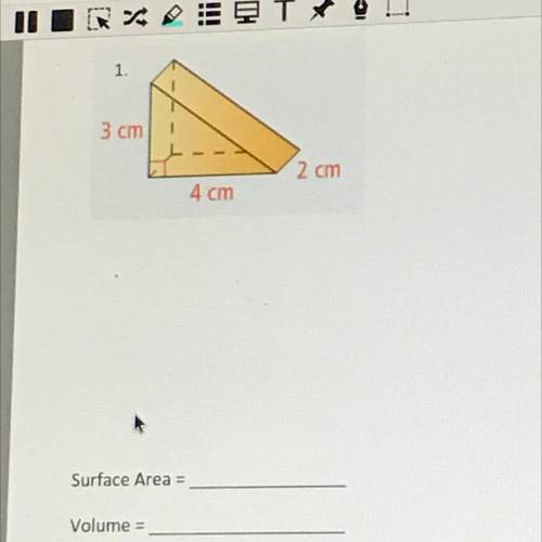 What is the volume and surface area? Help me please