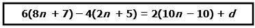 The equation in the box can be rearranged and simplified in terms of d.

What is the value of d in