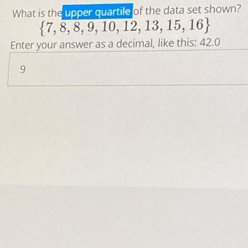 Please help me understand Upper quartile
