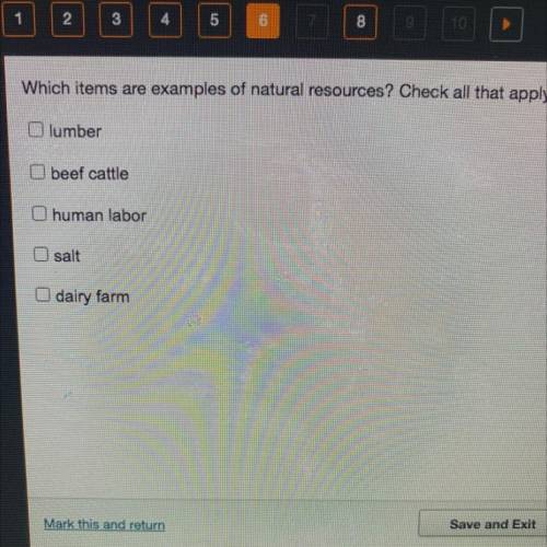 Which items are examples of natural resources? Check all that apply.

A. lumber
B. beef cattle
C.