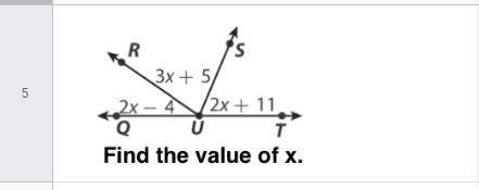 Find the value of x in this screenshot