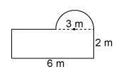 A semicircle is attached to the side of a rectangle as shown.

 
What is the best approximation for