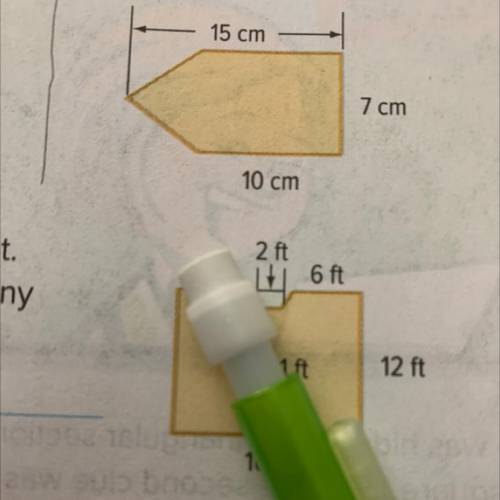 15 cm
7 cm
10 cm
what is the area of that?