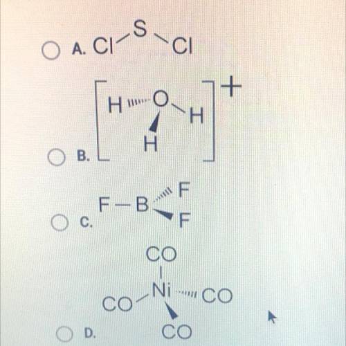 PLS HELP Which of the following molecules has a bent shape?