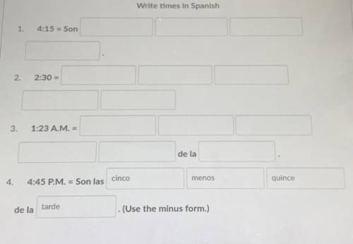 Write times in spanish
