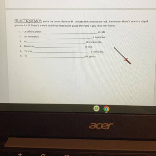 Write the correct form of IR to make the sentences correct.