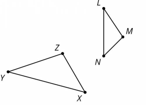 Invent measurements that would show triangle XYZ is similar to triangle NLM using the Side-Angle-Si