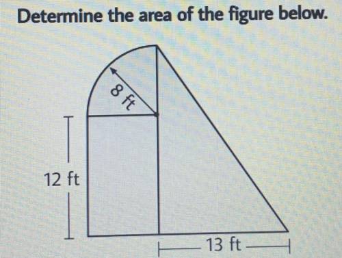 Determine the area of the figure below.