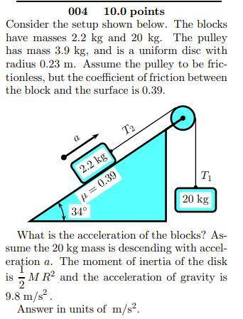 PHYSICS HELP
PLEASE HELP ITS ABOUT ATWOOD MACHINES