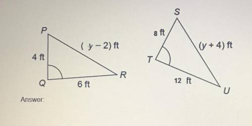 Given that these triangles are similar, what is the perimeter of triangle PQR? Show your work.

I
