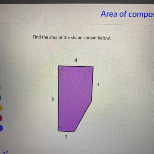 Find the area of the shape shown below. Pls help