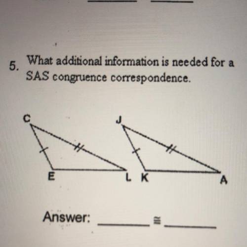SAS CONGRUENCE CORRESPONDENCE. help.