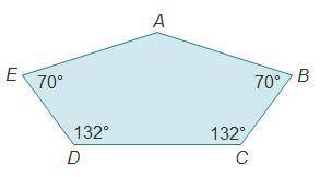What is the measure of Angle A?

A pentagon. Angle A is unknown, angle B is 70 degrees, angle C is