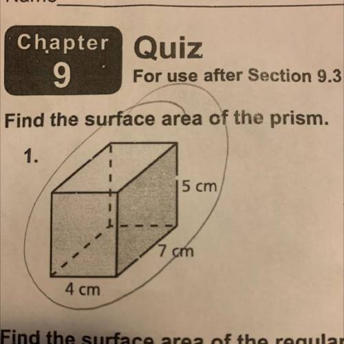 Find the surface área of the prism please