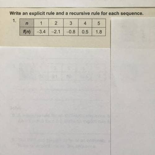 Write an explicit rule and a recursive rule for each sequence