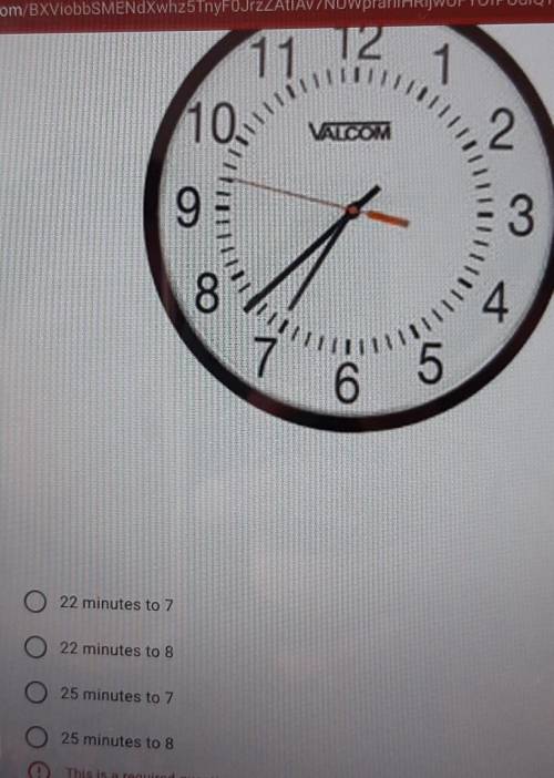 Pls help me in math pls the question : the time on this clock as minutes to?​