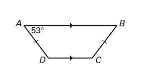 ABCD is an isosceles trapezoid.

measure of angle b=
measure of angle d=
measure of angle c=