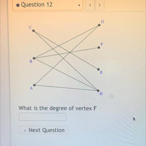 What is the degree of vertex F