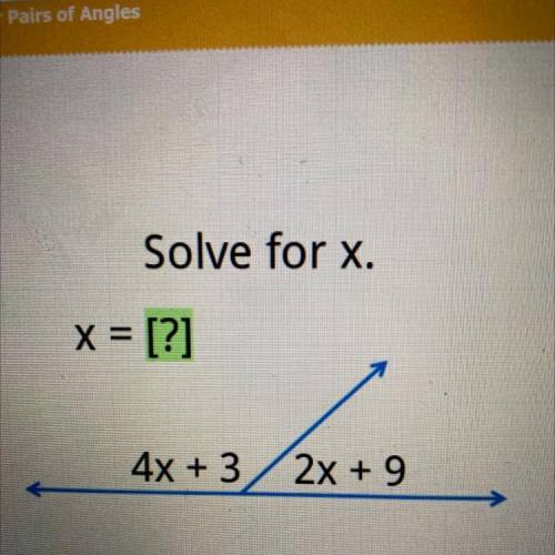 Solve for x 4x+3 2x+9