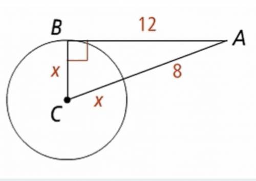 You are standing outside of a circle at point A. You know that you are 12 ft from a tangent point o