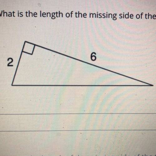 What is the length of the missing side of the triangle below?(round to the nearest tenth)