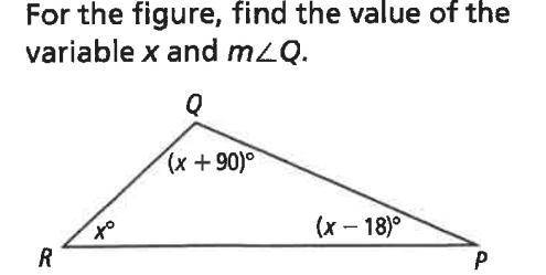 What is the measure of angle Q?
