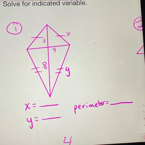 Solve for the indicated variable and perimeter