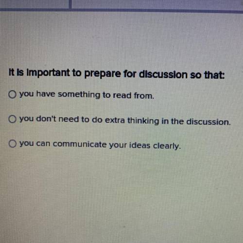 It is important to prepare for discussion so that:

A. you have something to read from
B. you don'