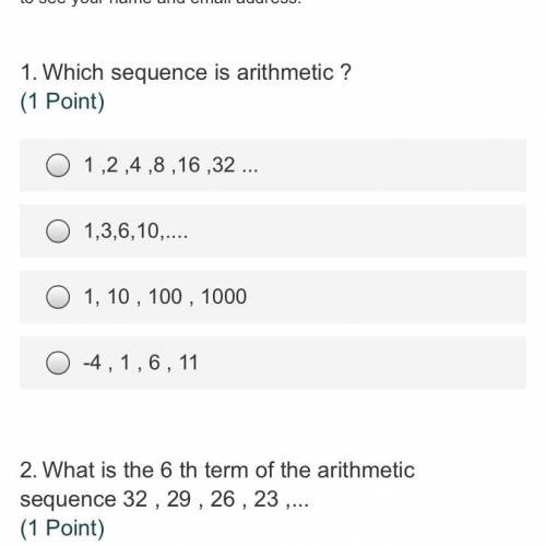 Which sequence is arithmetic