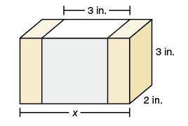 The box is laid on its side and the white label covers 60% of the lateral surface area of the box.