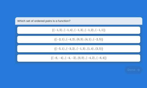 Which set of ordered pairs is a function?