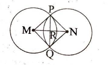 In the given figure , M and N are the centres of two intersecting circles. Prove that :

i. PQ  M