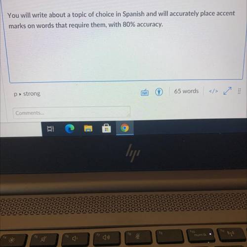 Write out a topic of choice in Spanish but use accent marks on words that require them