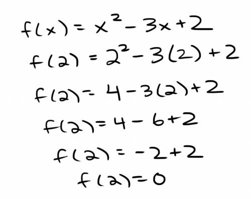 F(x)=x^2-3x+2 find f(2)