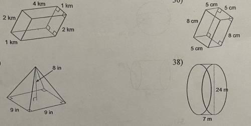 What is the volume of each figure? (Please write the formula and answer)