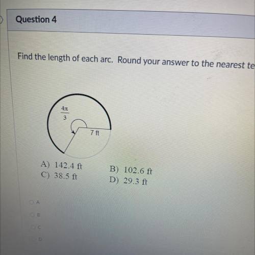 Find the length of each arc. Round your answer to the nearest tenth